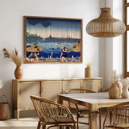 Immerse yourself in the serene beauty of 'Rainy River Stroll,' a captivating piece that captures for Dining