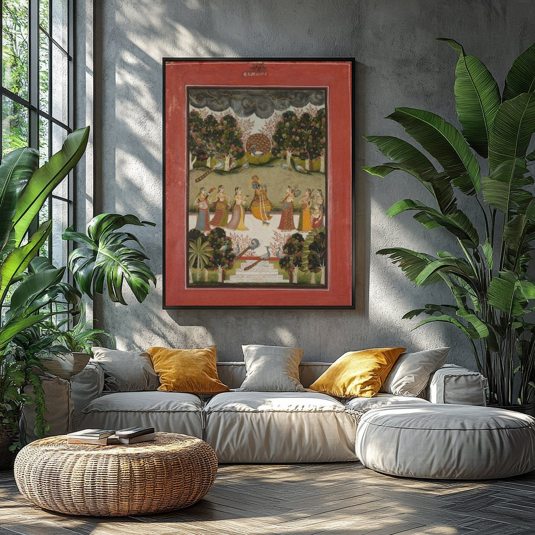 Immerse yourself in the vibrant culture of Rajasthan with this exquisite artwork depicting a for Balcony