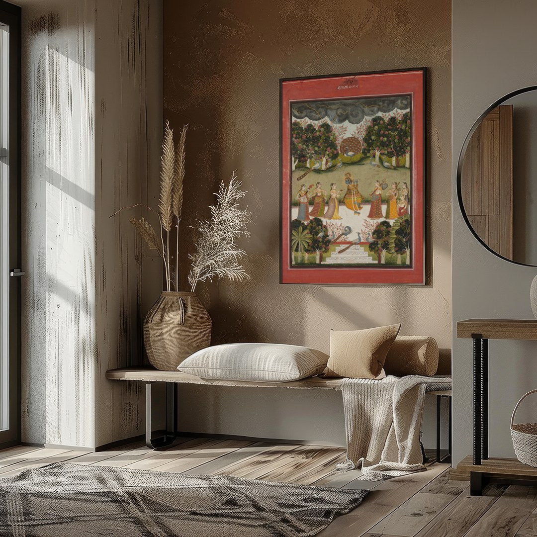 Immerse yourself in the vibrant culture of Rajasthan with this exquisite artwork depicting a for sanctuary
