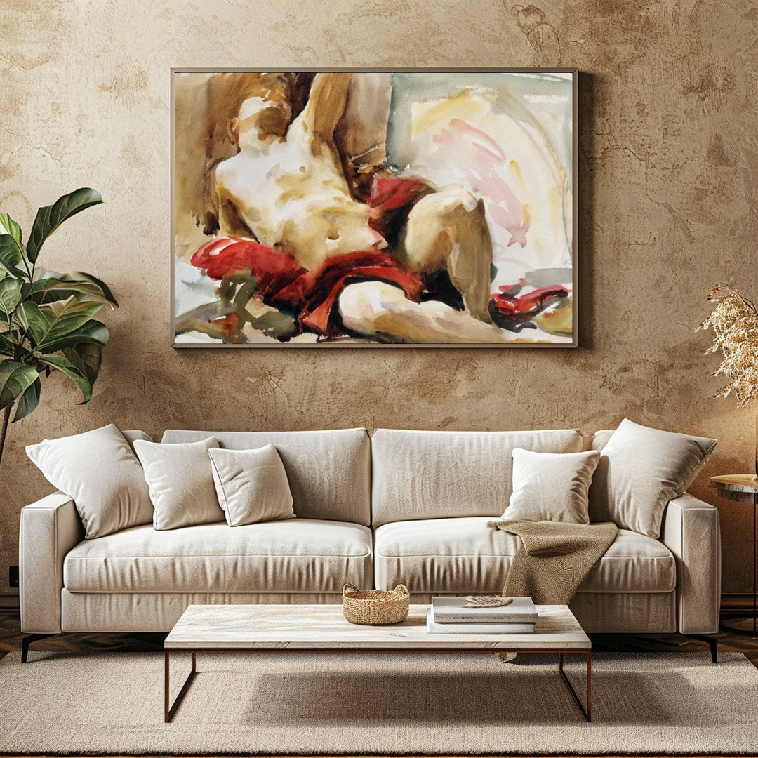 This evocative artwork captures the essence of classical beauty with a modern touch. Featuring a for Family Room