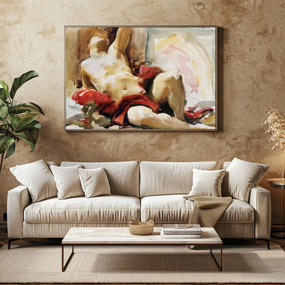 This evocative artwork captures the essence of classical beauty with a modern touch. Featuring a for Family Room
