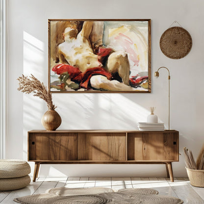 This evocative artwork captures the essence of classical beauty with a modern touch. Featuring a for Sitting Area