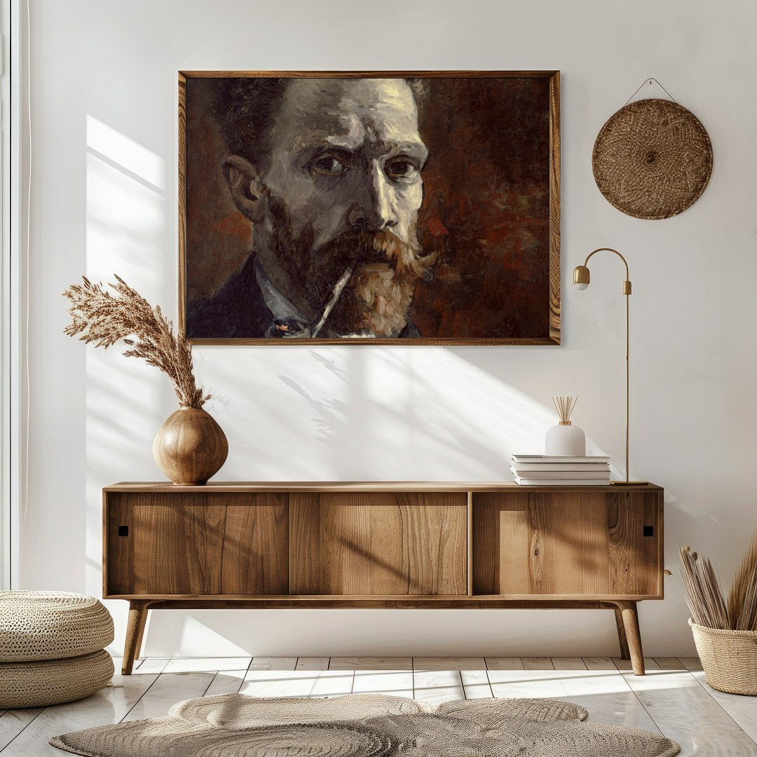 Immerse yourself in the depth and texture of this evocative portrait, featuring a rich array of for Sitting Area