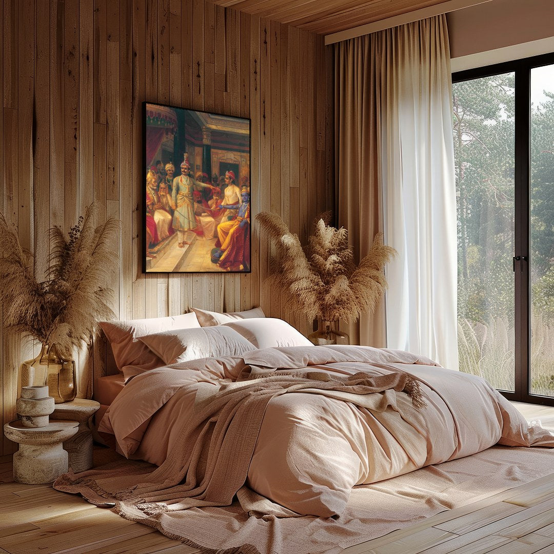 Step into the grandeur of a historic royal courtroom with this stunning artwork. The intricate for Bedroom