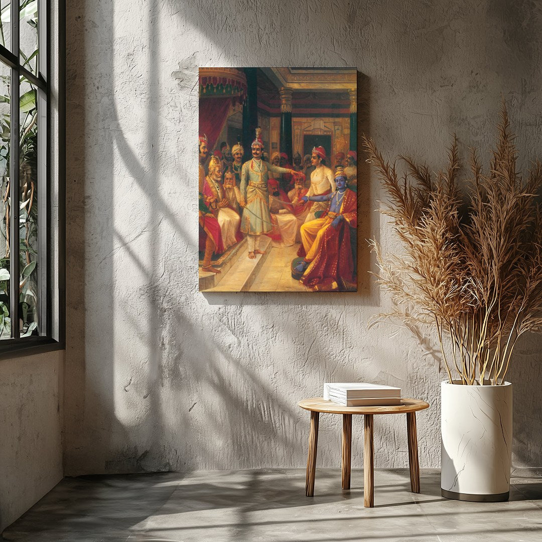 Step into the grandeur of a historic royal courtroom with this stunning artwork. The intricate for Entrance