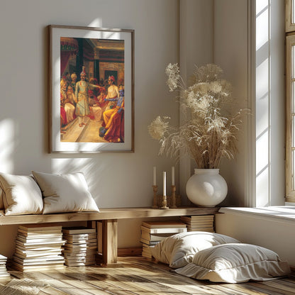 Step into the grandeur of a historic royal courtroom with this stunning artwork. The intricate for house