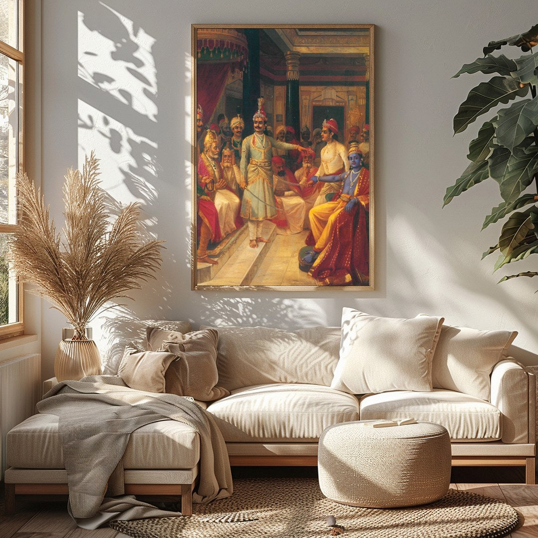 Step into the grandeur of a historic royal courtroom with this stunning artwork. The intricate for Sitting Area