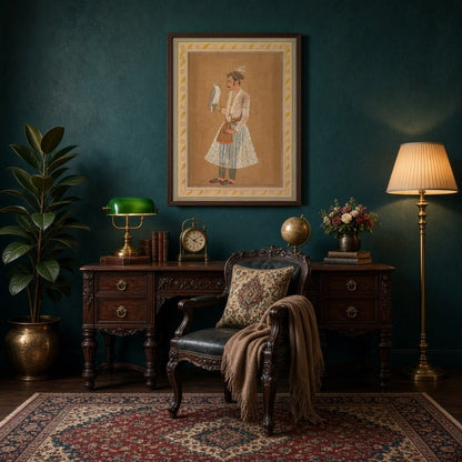Immerse yourself in the grandeur of Indian royalty with this exquisite artwork featuring Raja Jagat for Study