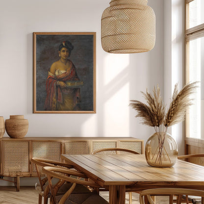 This exquisite portrait captures the timeless beauty and regal elegance of a woman in traditional for Extra Kitchen