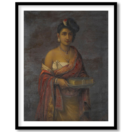 This exquisite portrait captures the timeless beauty and regal elegance of a woman in traditional for residence