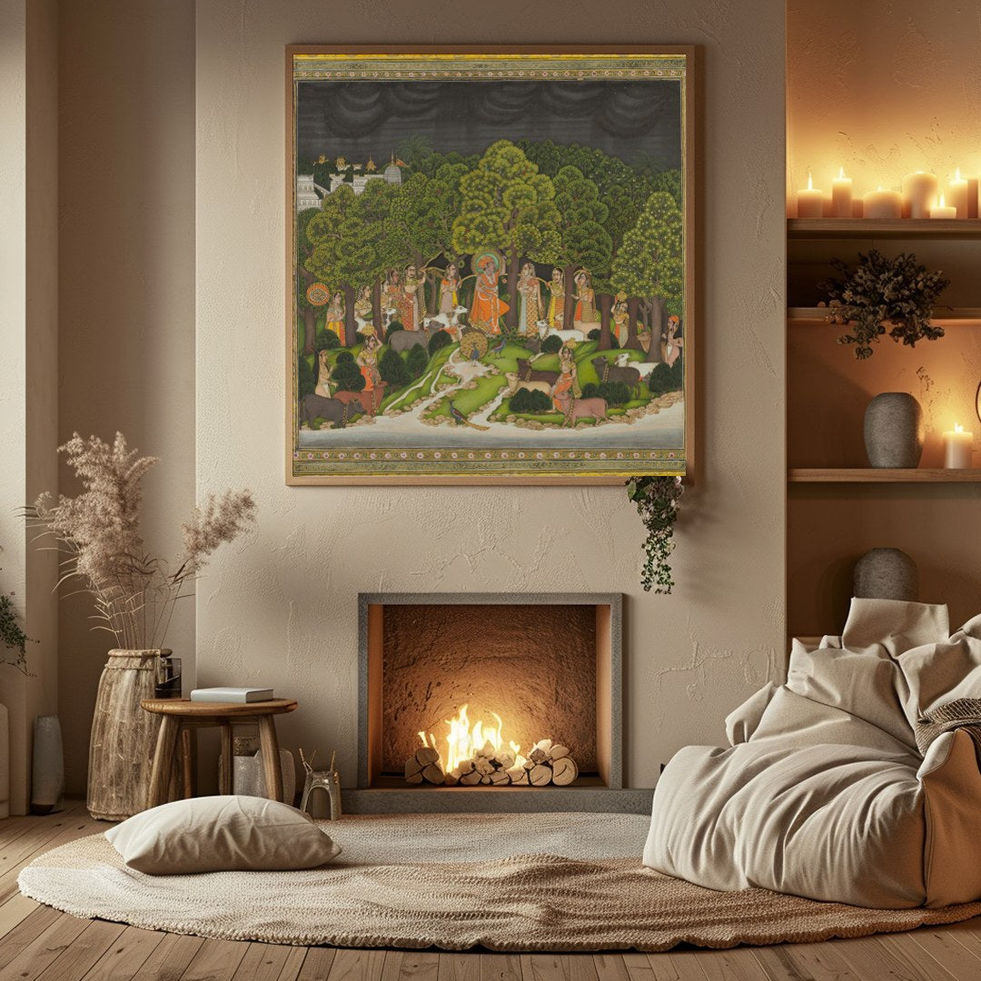 Immerse yourself in the intricate details of this mesmerizing artwork, capturing a moment of divine for Hall