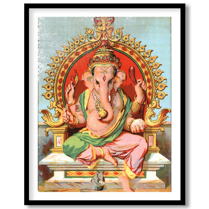 Experience the divine elegance of Lord Ganesh depicted in vibrant colors and intricate details. for sweet-home