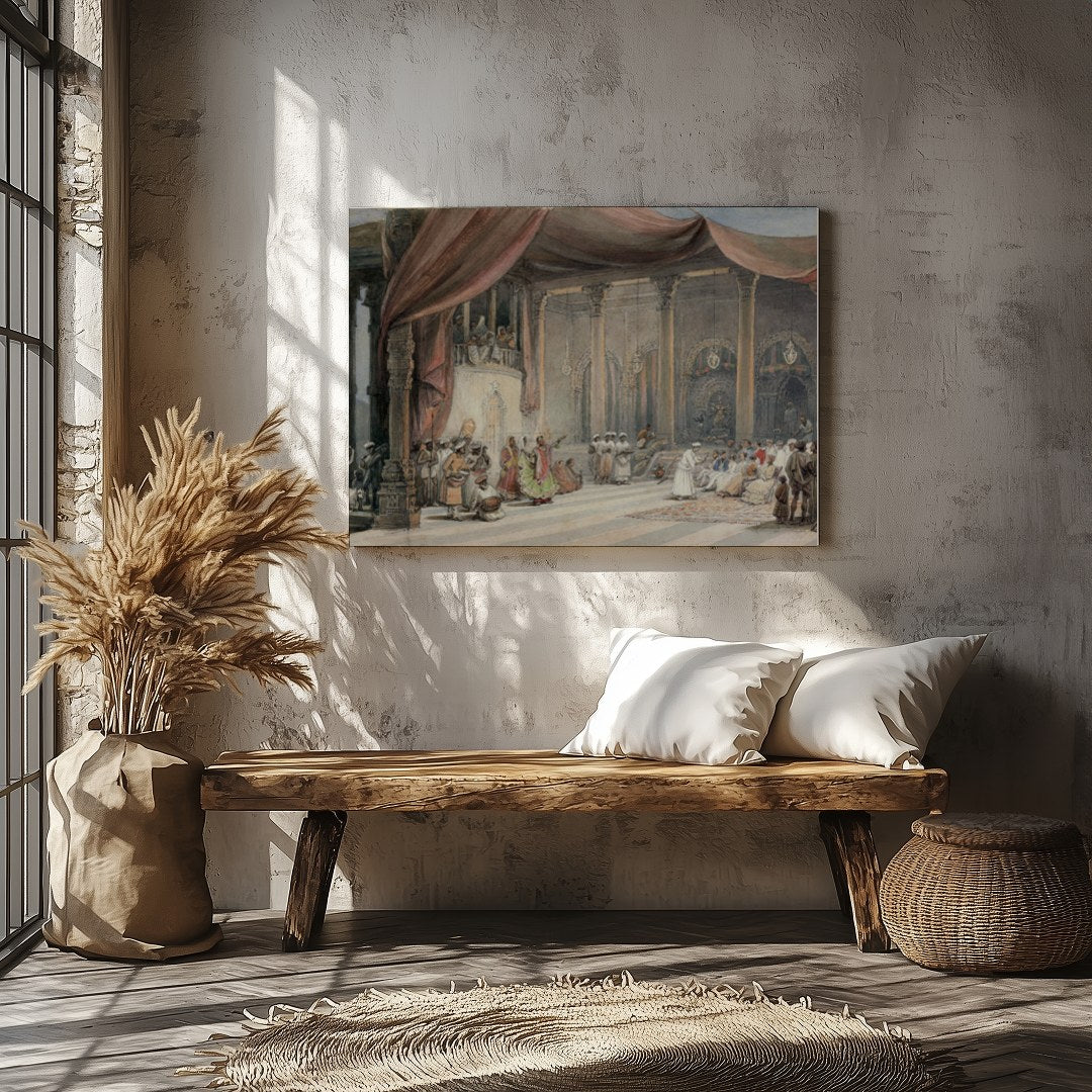 Immerse yourself in the opulence and drama of this intricate artwork depicting a royal gathering for Veranda