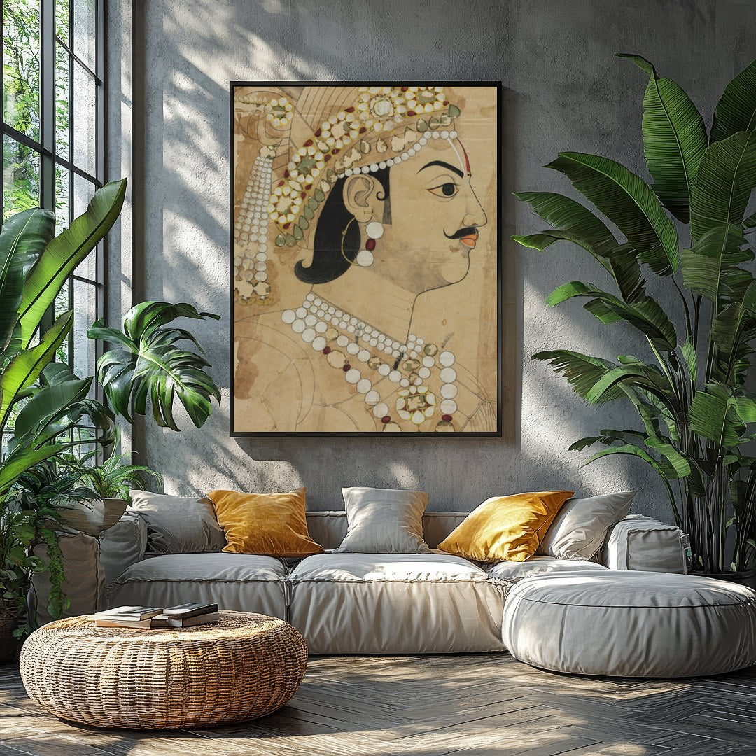 This captivating artwork captures the regal essence of historical portraiture with exquisite for Balcony