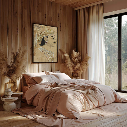 This captivating artwork captures the regal essence of historical portraiture with exquisite for Bedroom
