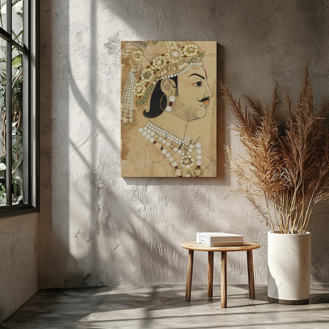 This captivating artwork captures the regal essence of historical portraiture with exquisite for Entrance