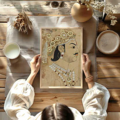 This captivating artwork captures the regal essence of historical portraiture with exquisite for Kitchen