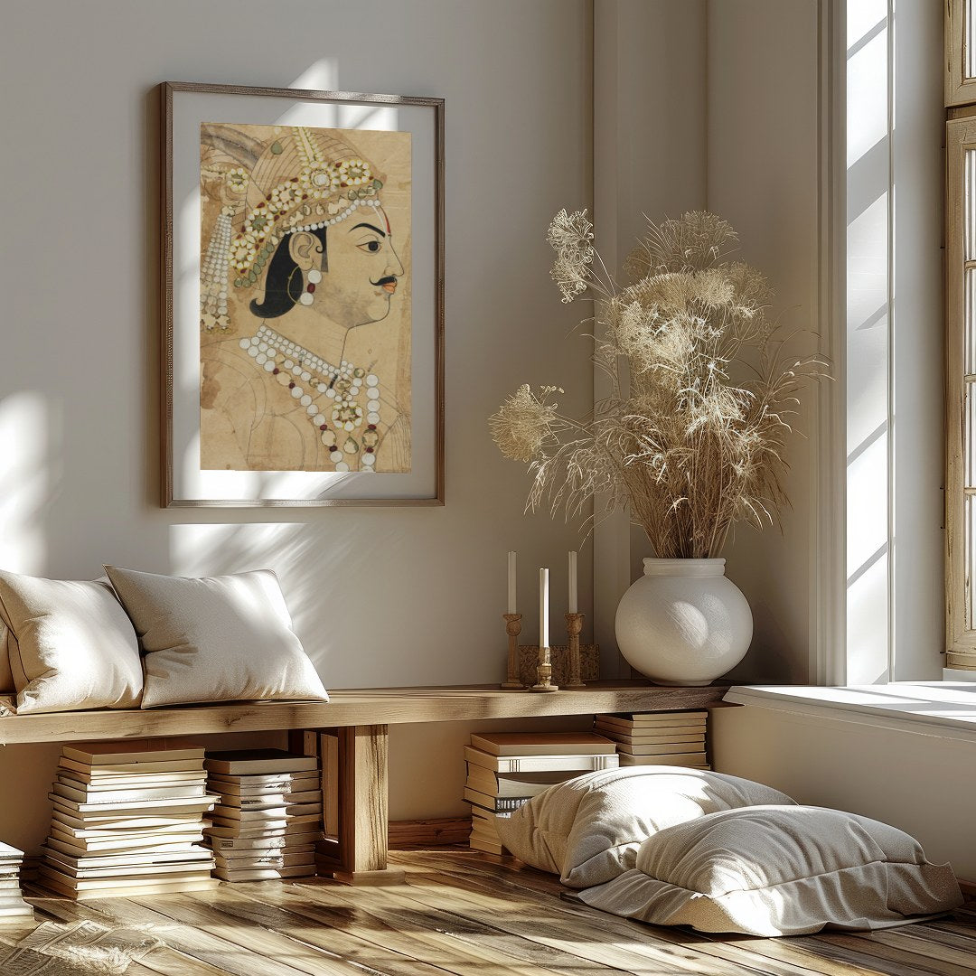 This captivating artwork captures the regal essence of historical portraiture with exquisite for place
