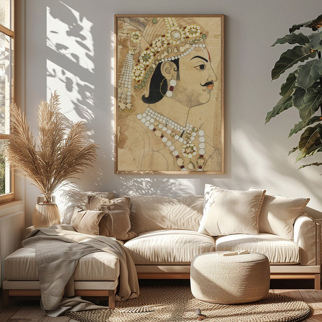 This captivating artwork captures the regal essence of historical portraiture with exquisite for Sitting Area