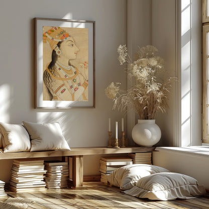 This exquisite artwork captures the elegance and grandeur of Mughal royalty. The intricately for sweet-home