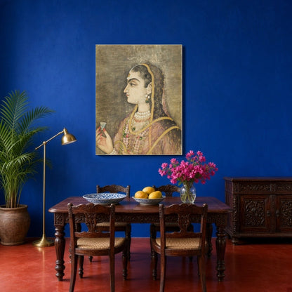 Immerse yourself in the elegance of the Mughal era with this exquisite wall art, featuring a regal for Dining