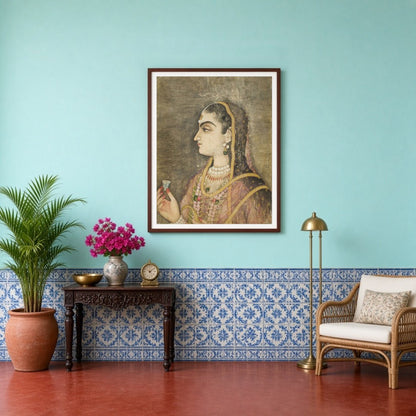 Immerse yourself in the elegance of the Mughal era with this exquisite wall art, featuring a regal for Entrance