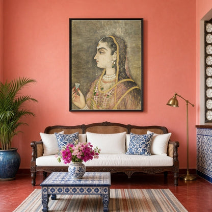 Immerse yourself in the elegance of the Mughal era with this exquisite wall art, featuring a regal for Living Room
