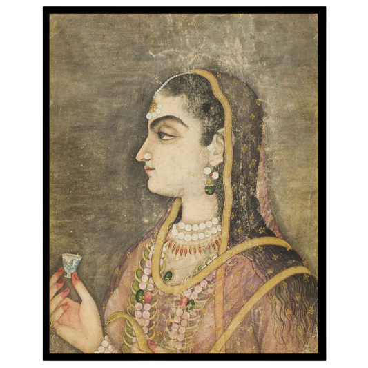 Immerse yourself in the elegance of the Mughal era with this exquisite wall art, featuring a regal for studio