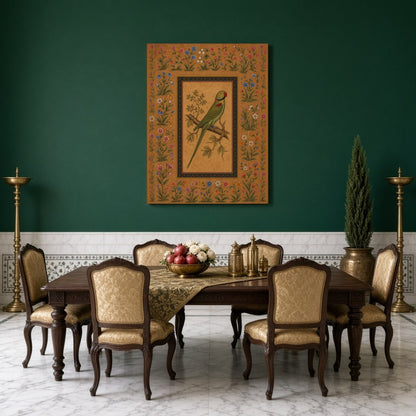 Experience the timeless beauty of Indian miniature art with this exquisite print depicting a for Dining