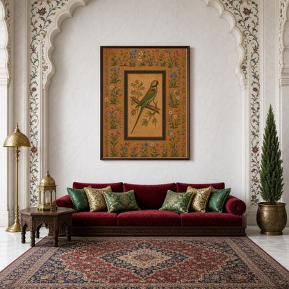 Experience the timeless beauty of Indian miniature art with this exquisite print depicting a for Living Room