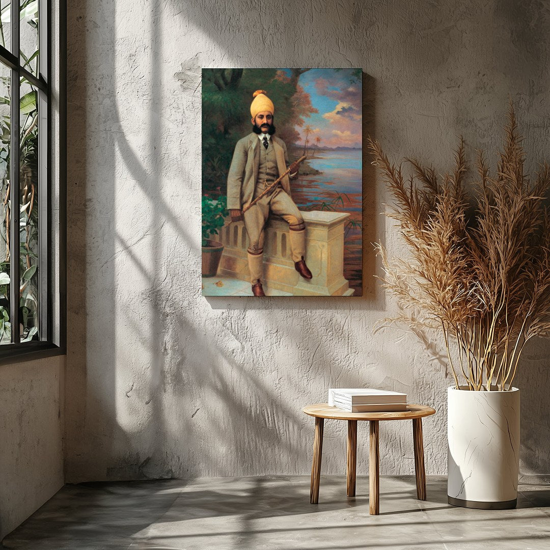 This stunning piece captures a serene moment by the lake, highlighting the elegance of a for Entrance