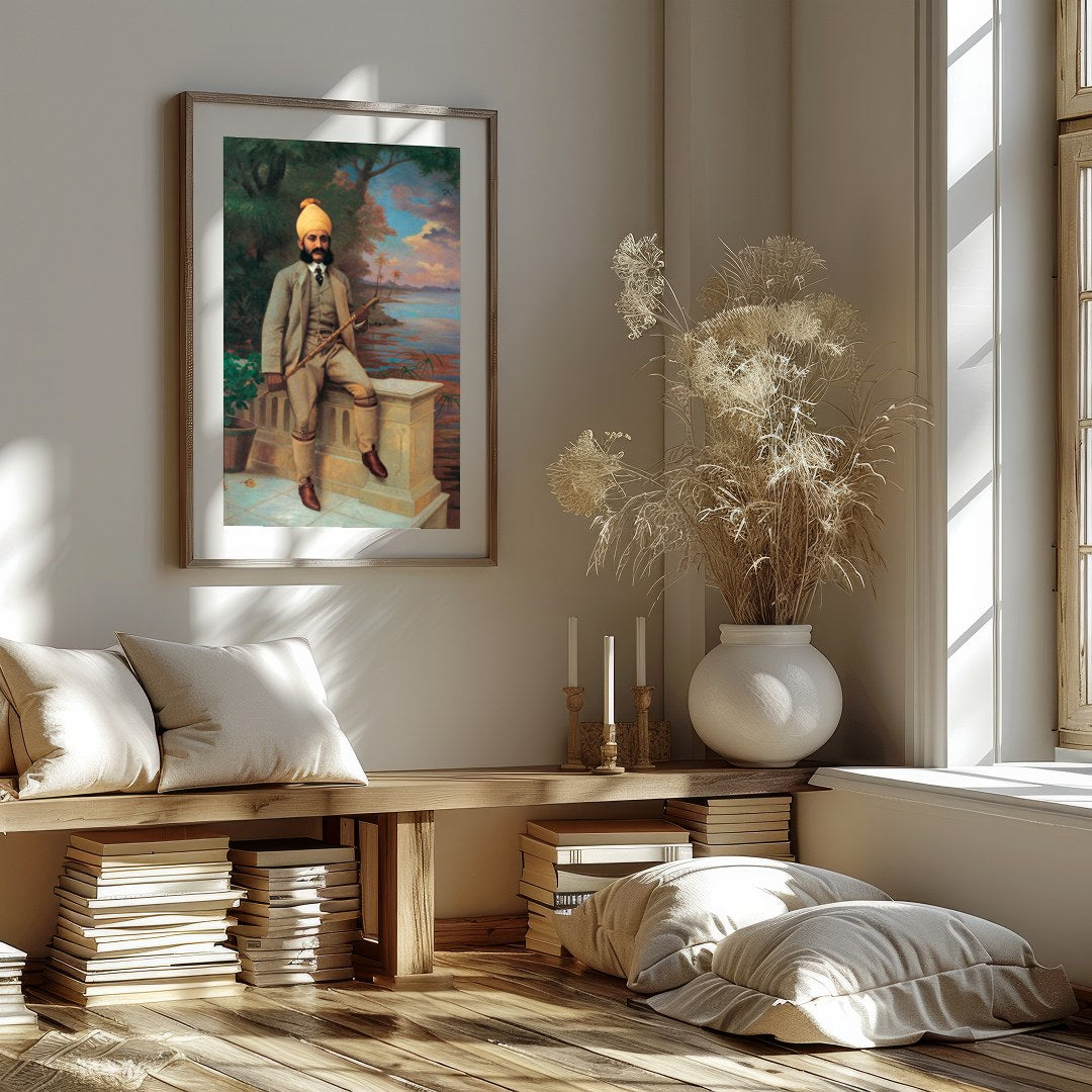 This stunning piece captures a serene moment by the lake, highlighting the elegance of a for home