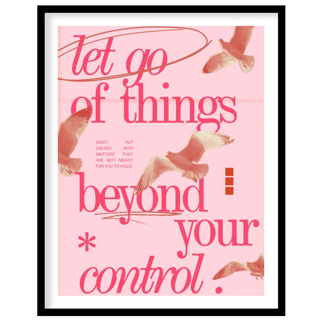 "Release Flight" presents a digital collage with a motivational message against a backdrop of flyin… for house