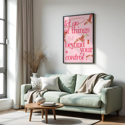 "Release Flight" presents a digital collage with a motivational message against a backdrop of flyin… for living room