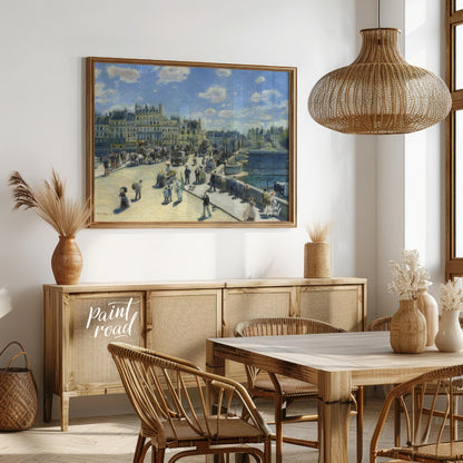 "This painting by Auguste Renoir, titled ""The Pont Neuf, Paris,"" captures a bustling scene on the… for dining room