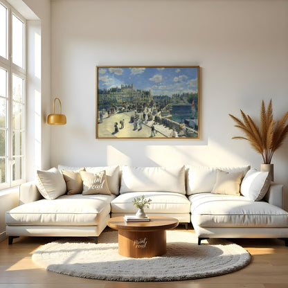"This painting by Auguste Renoir, titled ""The Pont Neuf, Paris,"" captures a bustling scene on the… for living room