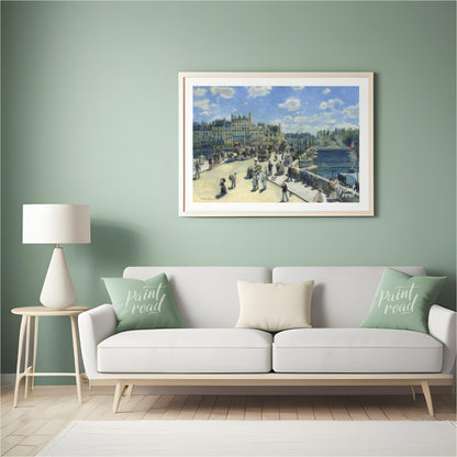 "This painting by Auguste Renoir, titled ""The Pont Neuf, Paris,"" captures a bustling scene on the… for living room