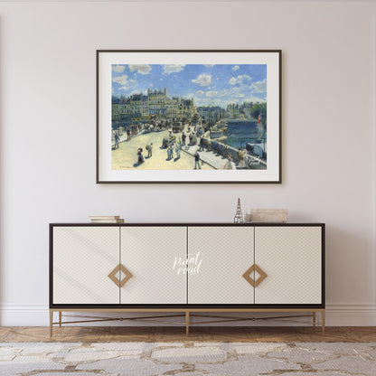 "This painting by Auguste Renoir, titled ""The Pont Neuf, Paris,"" captures a bustling scene on the… for living room