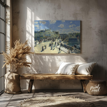 "This painting by Auguste Renoir, titled ""The Pont Neuf, Paris,"" captures a bustling scene on the… for living room