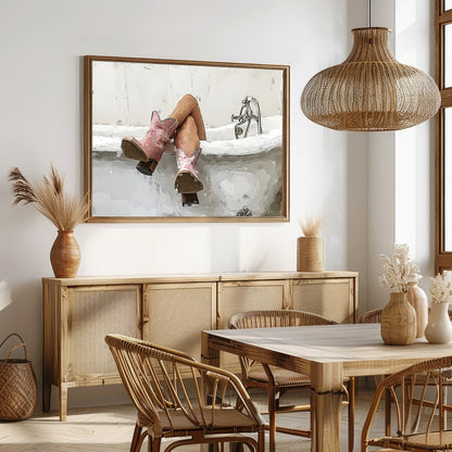 Delight in the playful juxtaposition of rustic charm and modern whimsy with this captivating for Dining