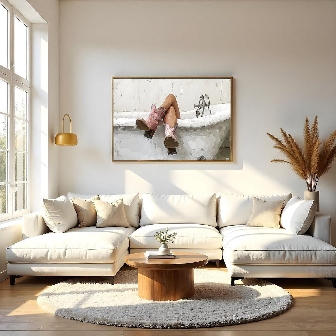 Delight in the playful juxtaposition of rustic charm and modern whimsy with this captivating for Living Room
