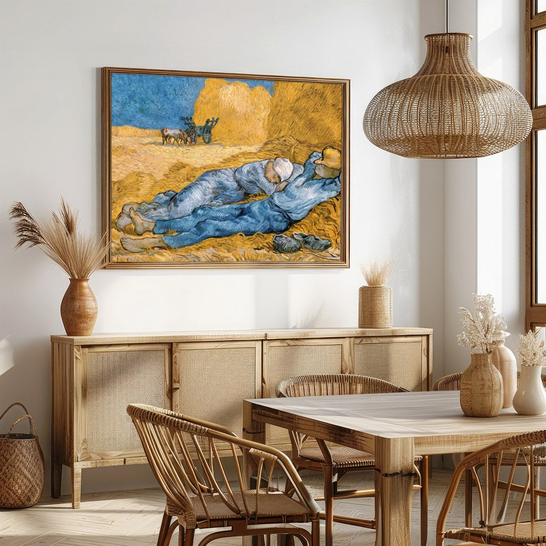 Experience the tranquil beauty of rural life with this captivating artwork depicting resting for Dining