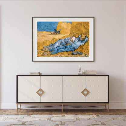 Experience the tranquil beauty of rural life with this captivating artwork depicting resting for Foyer