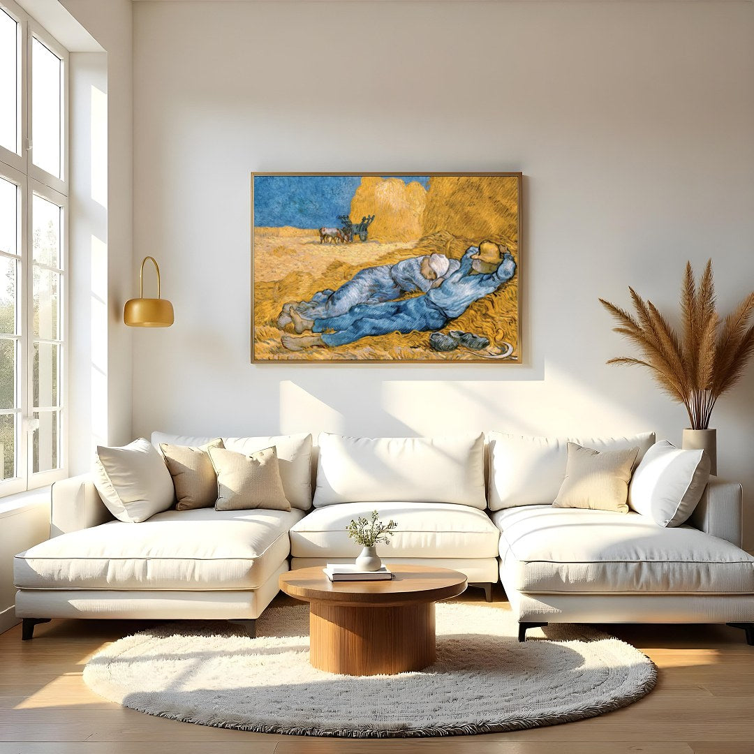 Experience the tranquil beauty of rural life with this captivating artwork depicting resting for Living Room