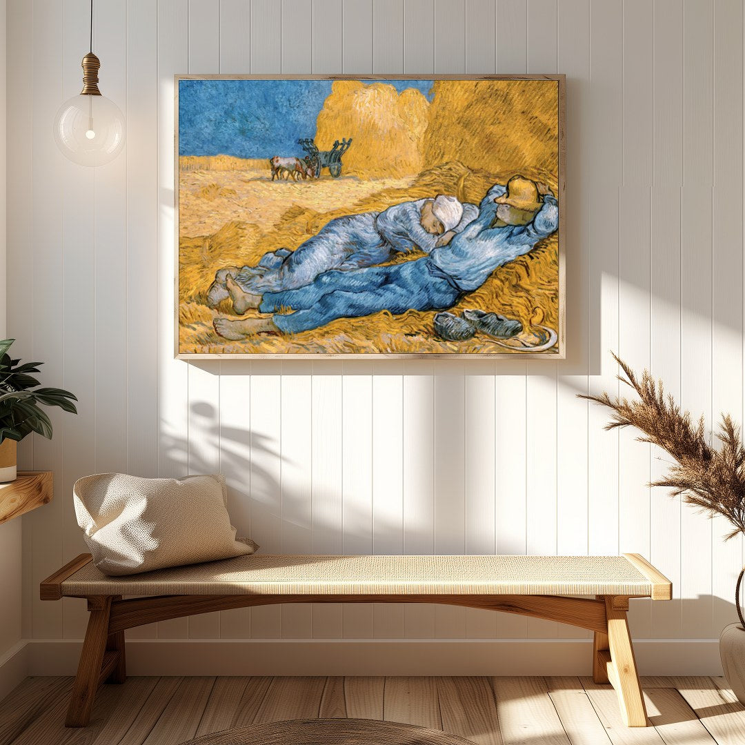 Experience the tranquil beauty of rural life with this captivating artwork depicting resting for Hallway