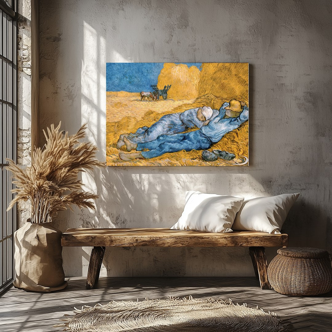 Experience the tranquil beauty of rural life with this captivating artwork depicting resting for Veranda