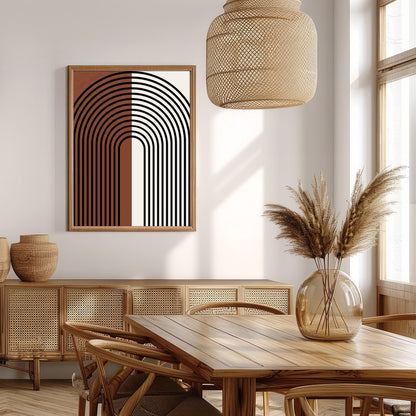 This captivating piece of wall art features a striking symmetrical arch design, merging vintage for Extra Kitchen