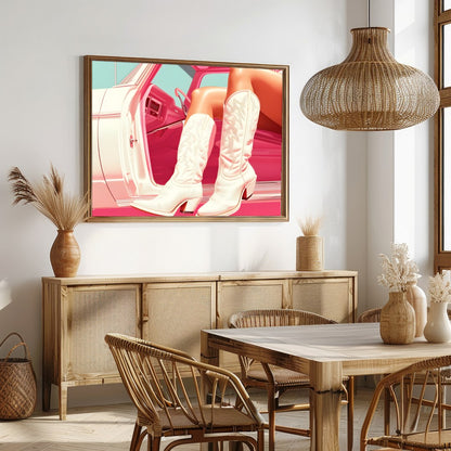 Immerse yourself in a fusion of vintage style and contemporary art with this striking piece. for Dining