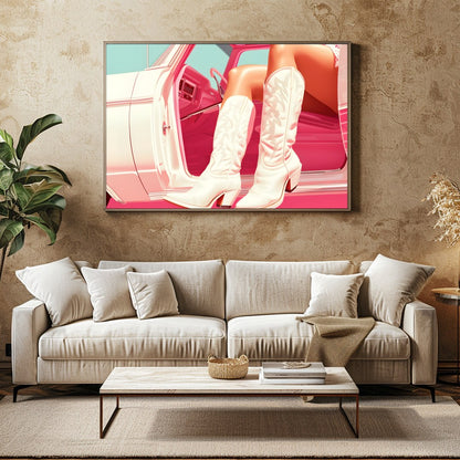Immerse yourself in a fusion of vintage style and contemporary art with this striking piece. for Family Room