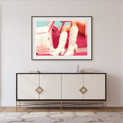 Immerse yourself in a fusion of vintage style and contemporary art with this striking piece. for Foyer